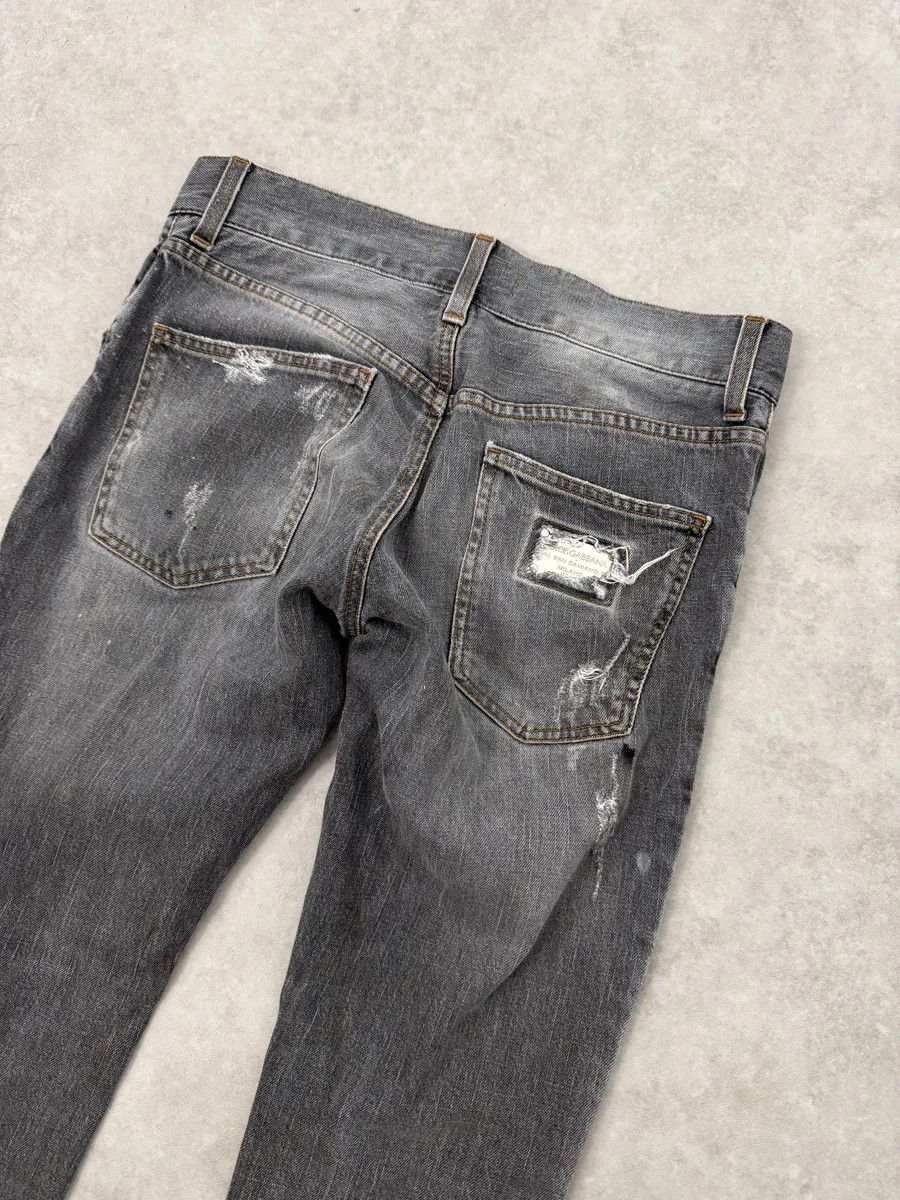 Dolce & Gabbana AW2012 Dolce & Gabbana Grey Distressed Slim Denim Jeans Size US 39 - 8 Thumbnail