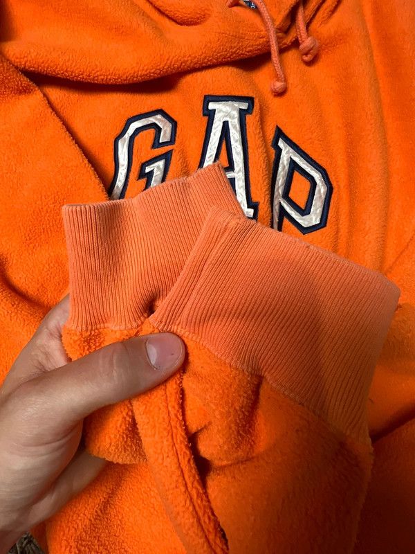 Gap × Vintage Vintage 90s Gap Athletic Orange Pro Fleece Hoodie Pullover Size US L / EU 52-54 / 3 - 7 Thumbnail