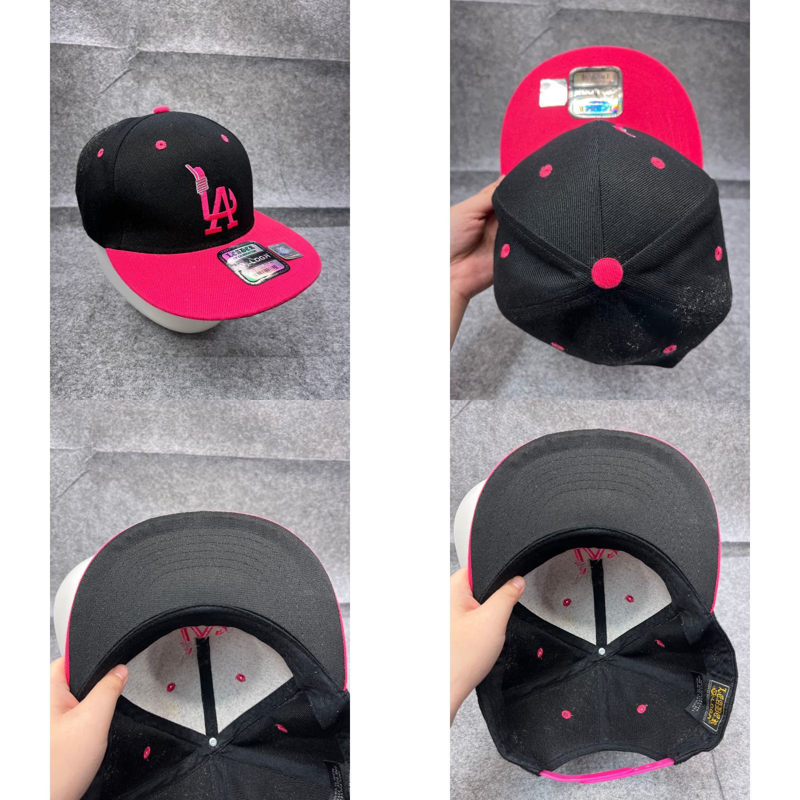 Pinko Leader LOGA Hat Cap Snap Back Womens One Size Black Pink Polyester Floral Pattern Beach Outdoor Hats Men? Wait. Size ONE SIZE - 8 Thumbnail