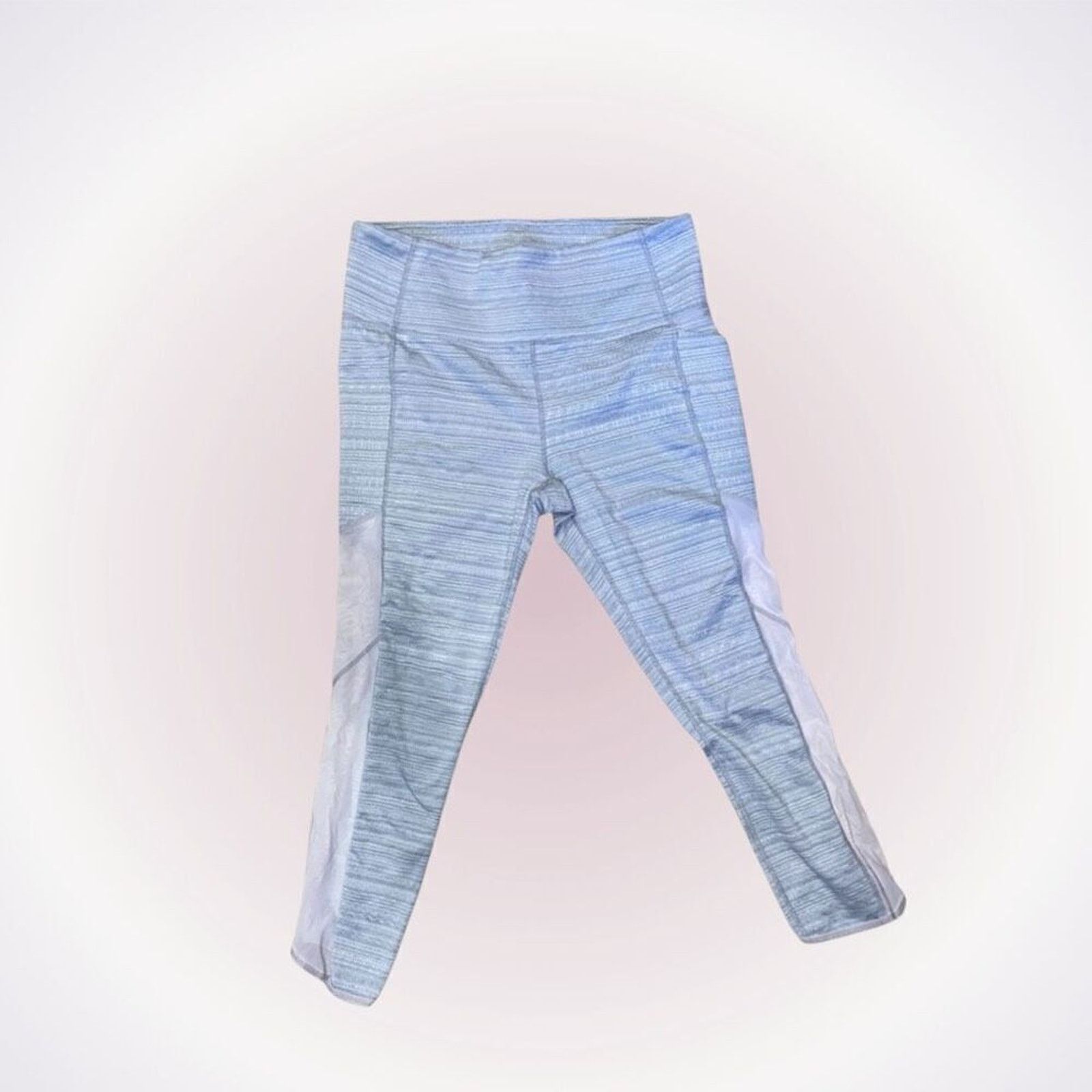Athleta Athleta Cropped Gray and Mesh Leggings | Sz L Size 34" / US 12 / IT 48 - 1 Thumbnail