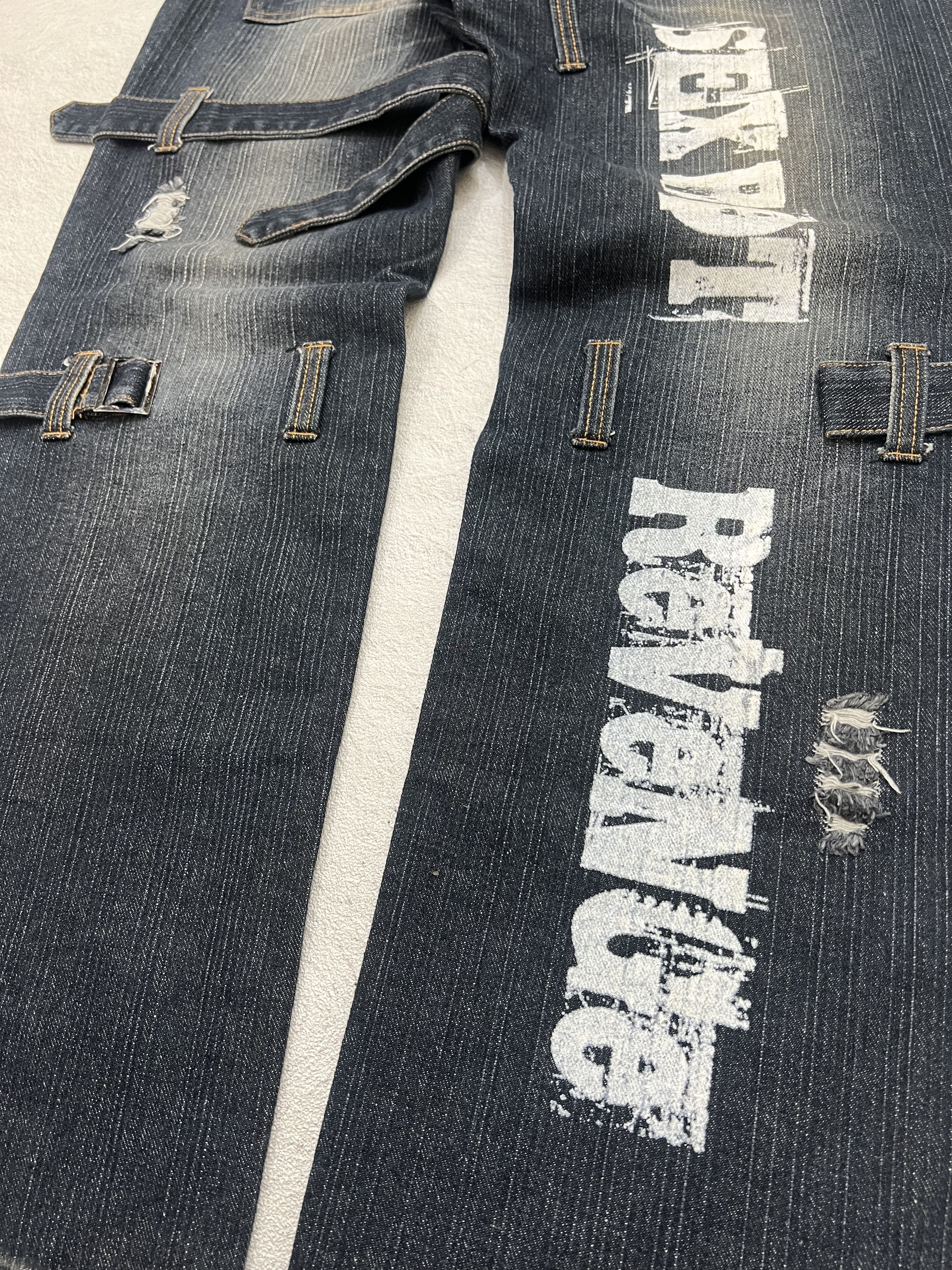 Japanese Brand 2000s Sex Belt Bondage Double Waist Wash Jeans y2k Lgb Ifsix Size US 30 / EU 46 - 4 Thumbnail
