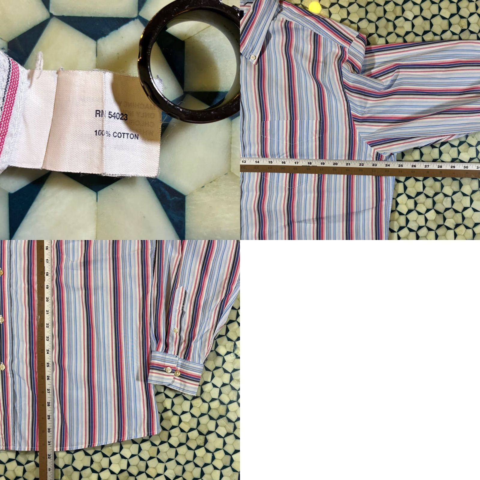 Gap GAP Shirt Mens L Long Sleeve Button-Up Striped Cotton Classic Fit Collar Button-Down Size US L / EU 52-54 / 3 - 8 Thumbnail