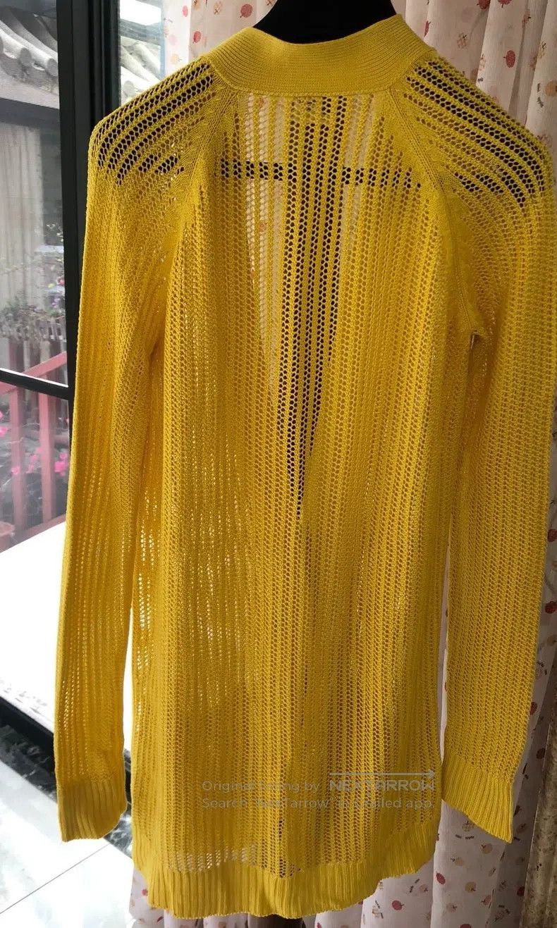 Hermes Hermes Lemon Yellow Silk Open Cardigan Size XS / US 0-2 / IT 36-38 - 2 Thumbnail