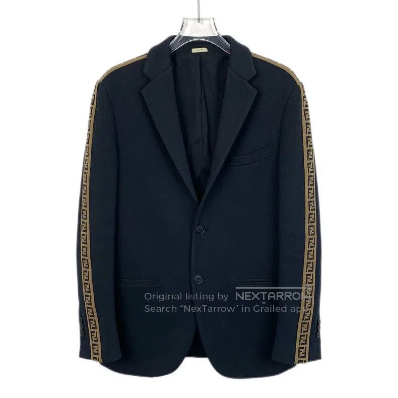 Fendi Fendi Black side monogram business suit jacket Size M / US 6-8 / IT 42-44 - 1 Thumbnail