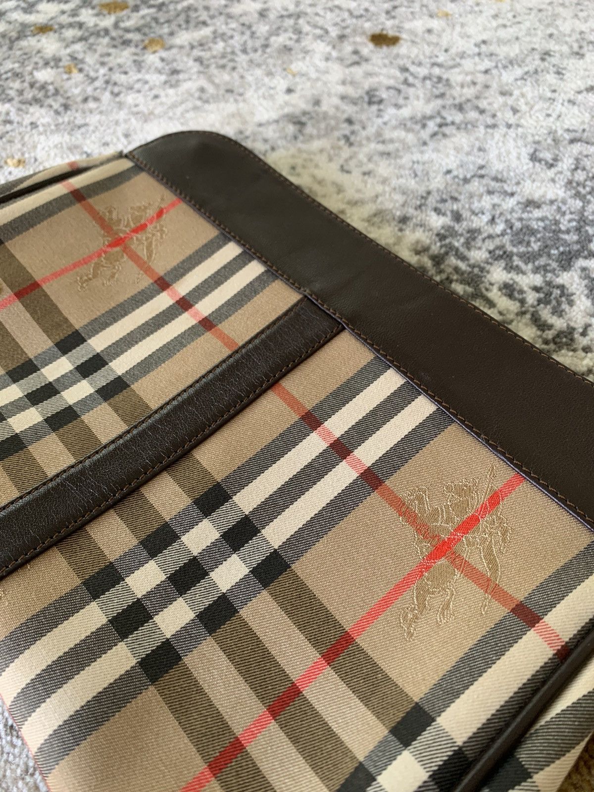 Burberry × Vintage Vintage Burberrys Nova Check Clutch Bag Canvas Beige Size ONE SIZE - 6 Thumbnail