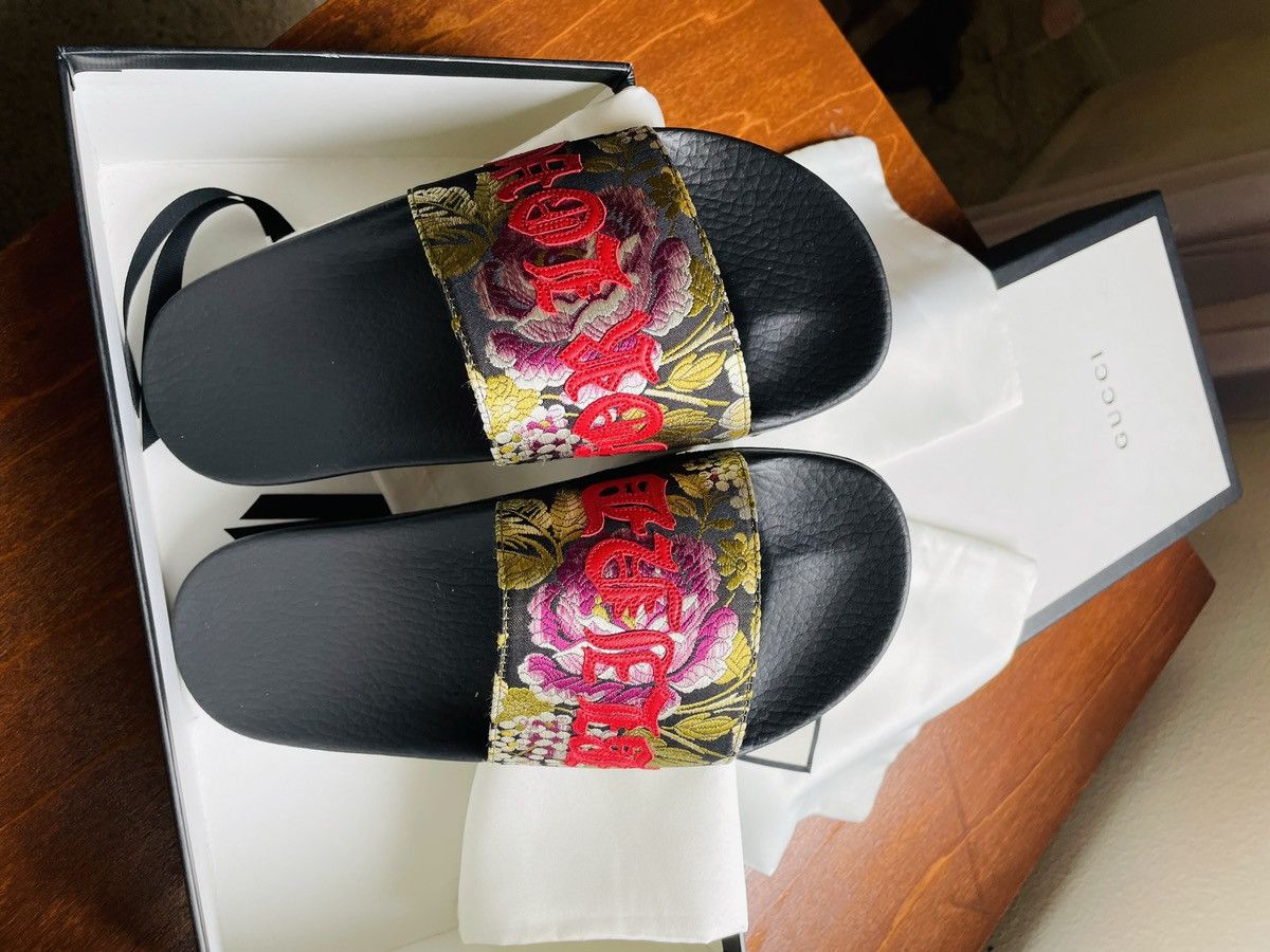 Gucci Authentic New GUCCI floral (blind For Love)Sandals,size8,38 Size US 8 / IT 38 - 10 Thumbnail