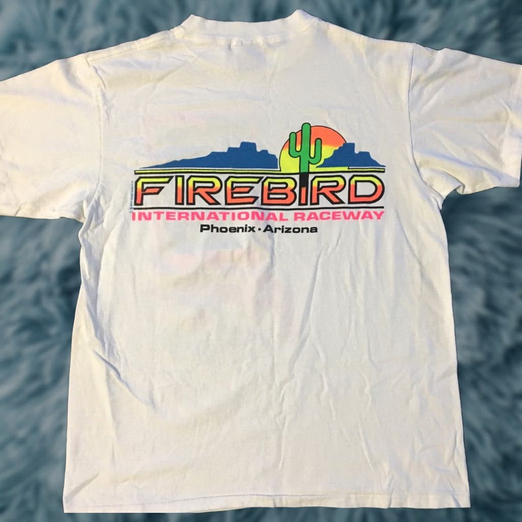 Vintage VINTAGE Firebird Raceway Shirt M White NASCAR Can-Am 80s Phoenix Racing Single Stitch Mens Size US M / EU 48-50 / 2 - 1 Thumbnail