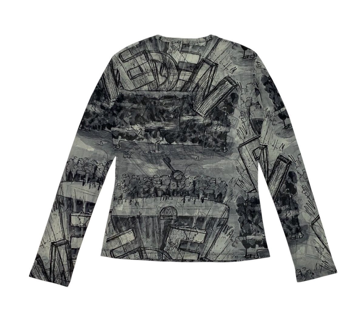 Issey Miyake 1998 Issey Miyake Fete Eden Sketch Graphic Mesh Top Size M / US 6-8 / IT 42-44 - 3 Thumbnail