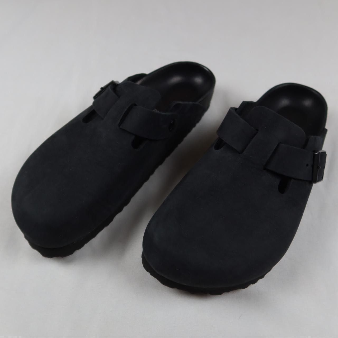 Birkenstock Boston Black Leather Shoes, Men's (Size 9.5)