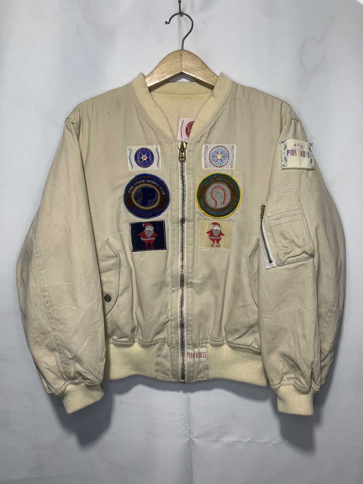 1990s Pink House multiple patch MA-1 Bomber jacket