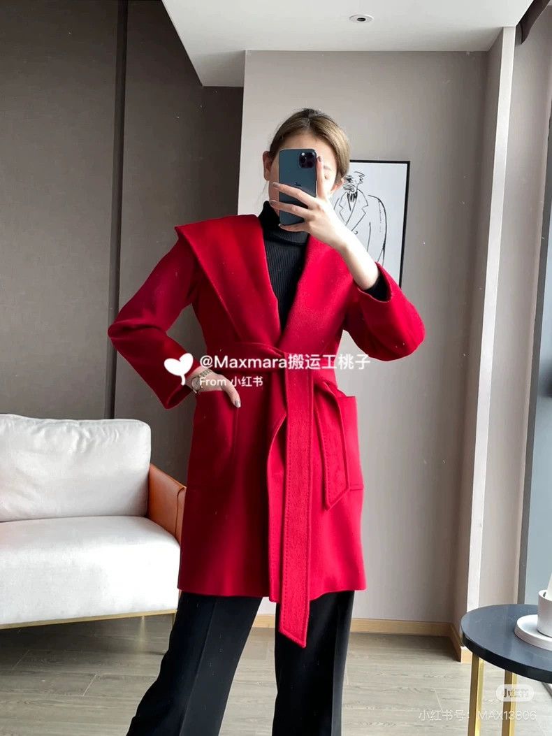 Max Mara Max Mara Red Bathrobe Hooded Camel Coat Size L / US 10 / IT 46 - 6 Thumbnail