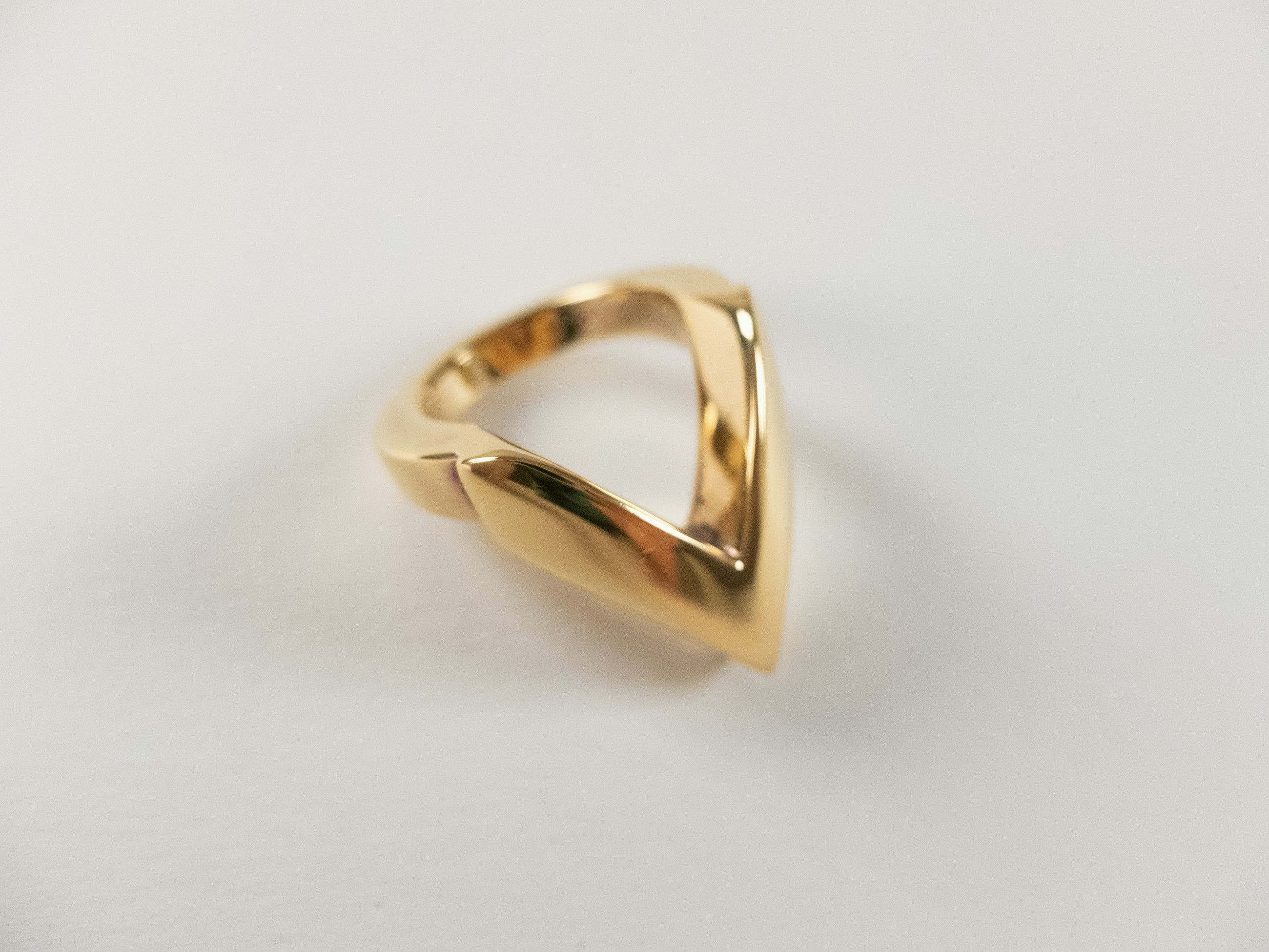 Bottega Veneta BOTTEGA VENETA gold plated silver triangle signet ring 7 15 Size ONE SIZE - 3 Thumbnail