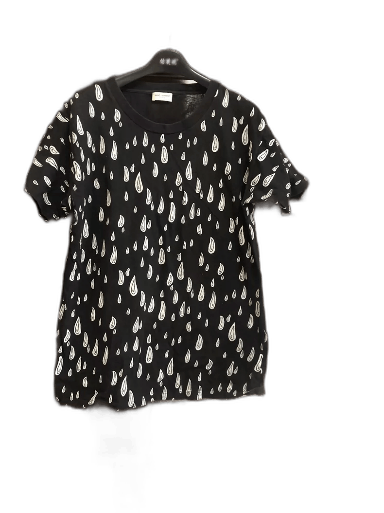 Saint Laurent Paris Black Shirt with Raindrop Pattern Size US M / EU 48-50 / 2 - 1 Thumbnail