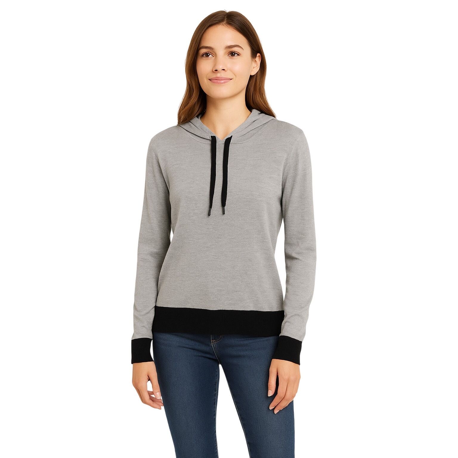 Calvin Klein Calvin Klein Gray Hooded Sweater Black Trim Pullover M Size M / US 6-8 / IT 42-44 - 1 Thumbnail