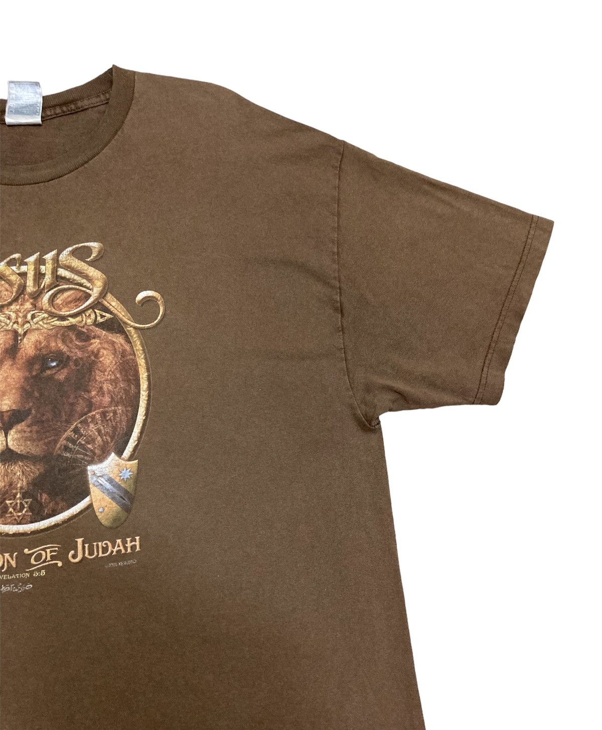 Vintage Vintage Jesus Lion Of Judah Brown T-Shirt Size US XXL / EU 58 / 5 - 3 Thumbnail