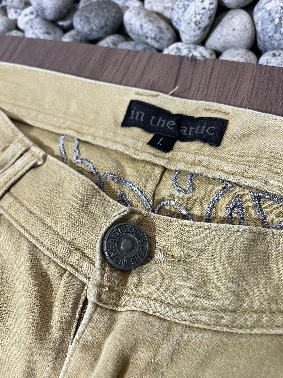 In The Attic × Japanese Brand In The Attic Back Embroidery Suede Pants Size US 33 - 9 Thumbnail