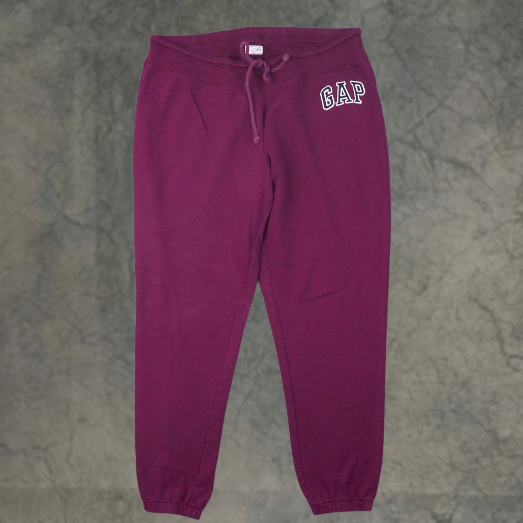 Gap GAP Sweatpants Purple Athletic Drawstring Logo Womens Large 32x28 Regular Tapered Pockets Joggers Size 36" / US 14 / IT 50 - 1 Thumbnail