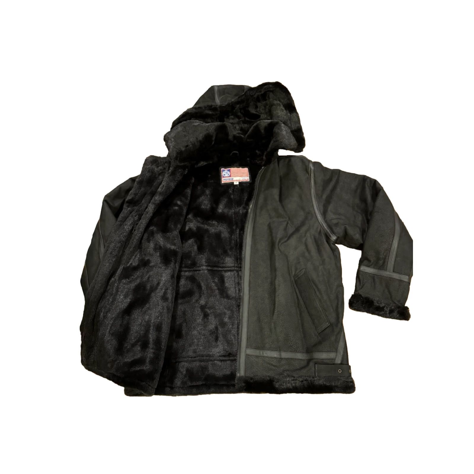 Vintage VINTAGE Protocol USAF G-8 Leather Flight Bomber Jacket Black Med Mens M Full Zip Shearling Panc Pan United Flyer's Size US M / EU 48-50 / 2 - 3 Thumbnail