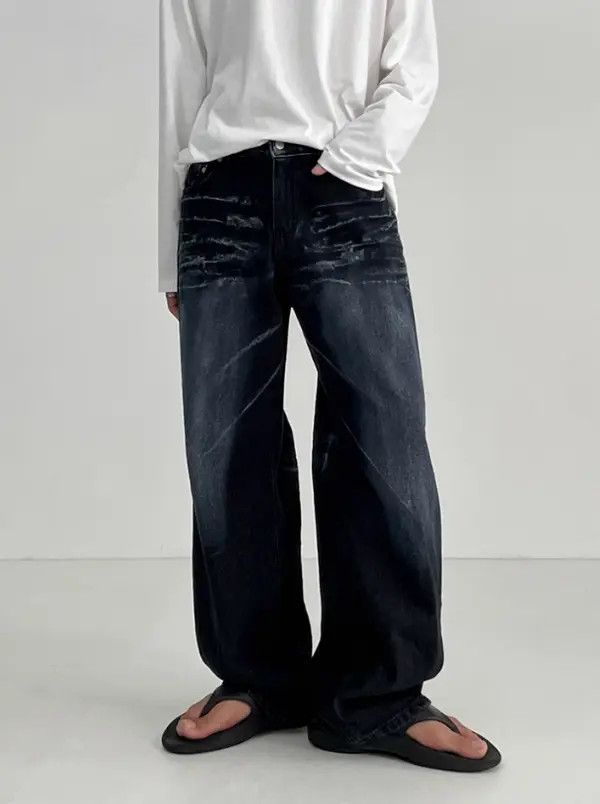 Japanese Brand Hazaki x Aoba High Street Vintage Washed Wide Leg Jeans Size US 32 / EU 48 - 1 Thumbnail