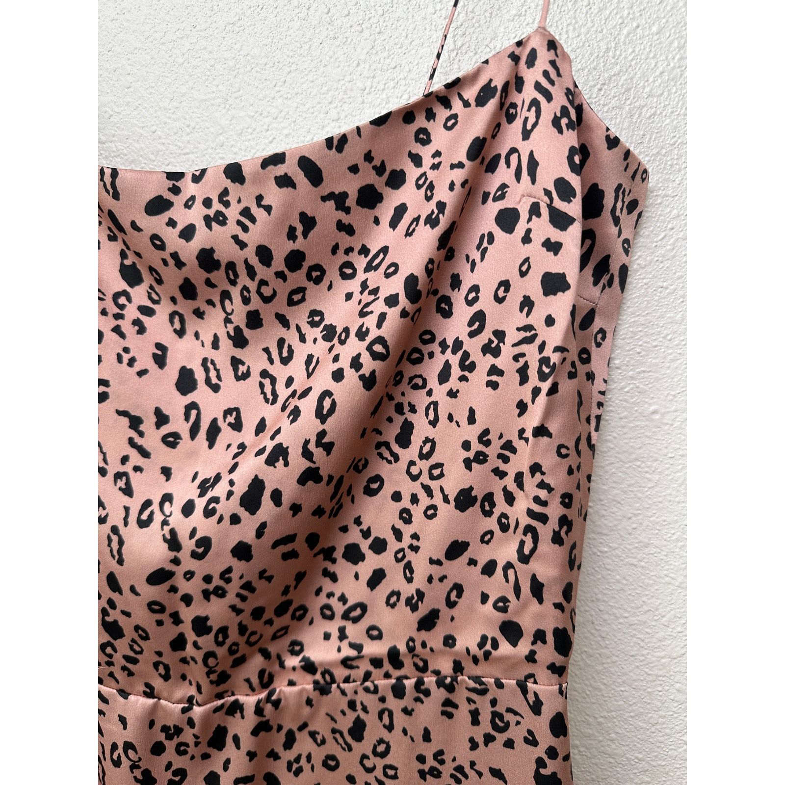 Reformation Reformation Silk Cheetah Mini Pink/Black 6 Spaghetti Strap Size M / US 6-8 / IT 42-44 - 3 Thumbnail