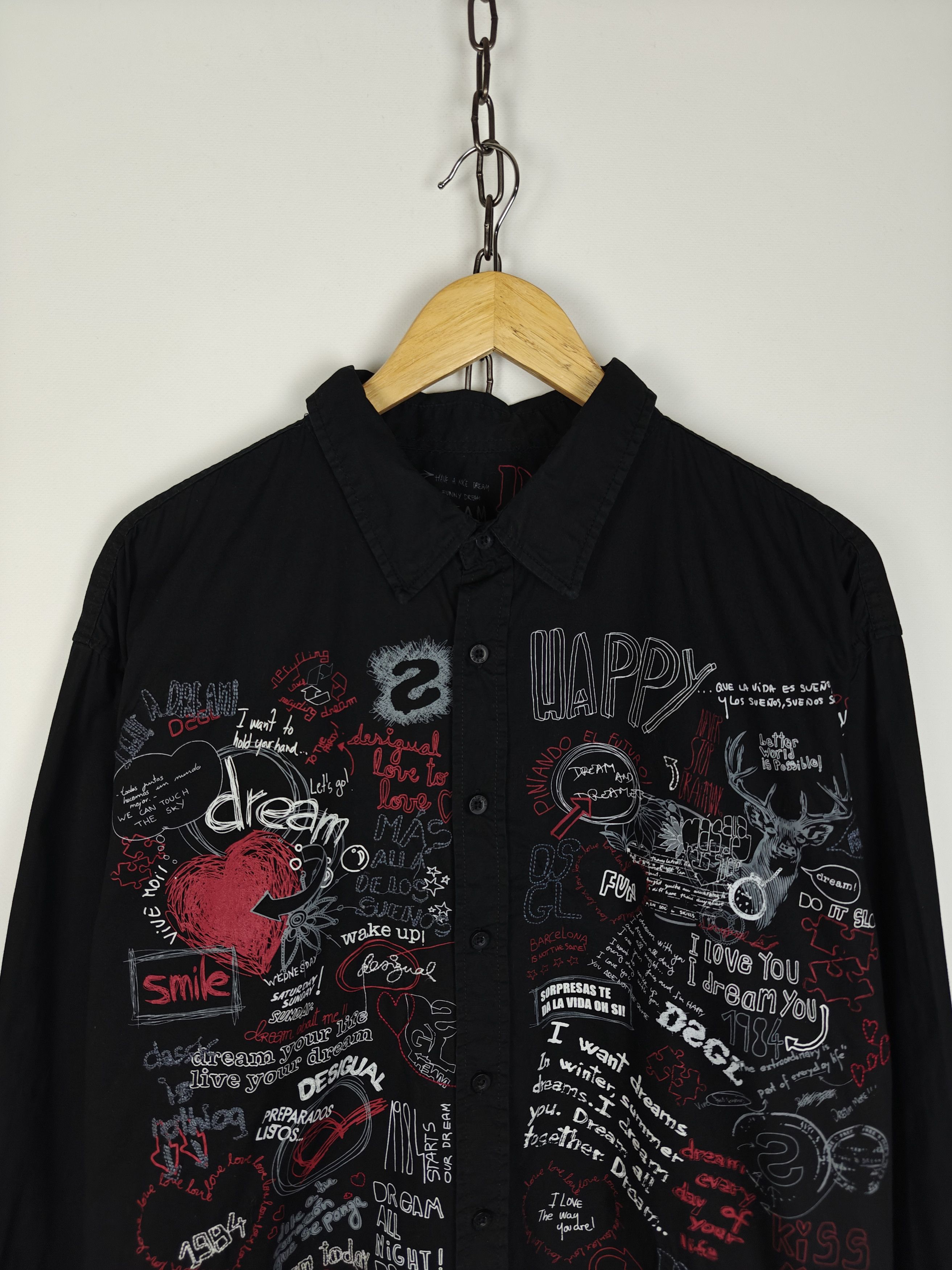 Desigual Desigual Shirt Collared Black size 3XL Size US XXL / EU 58 / 5 - 2 Thumbnail
