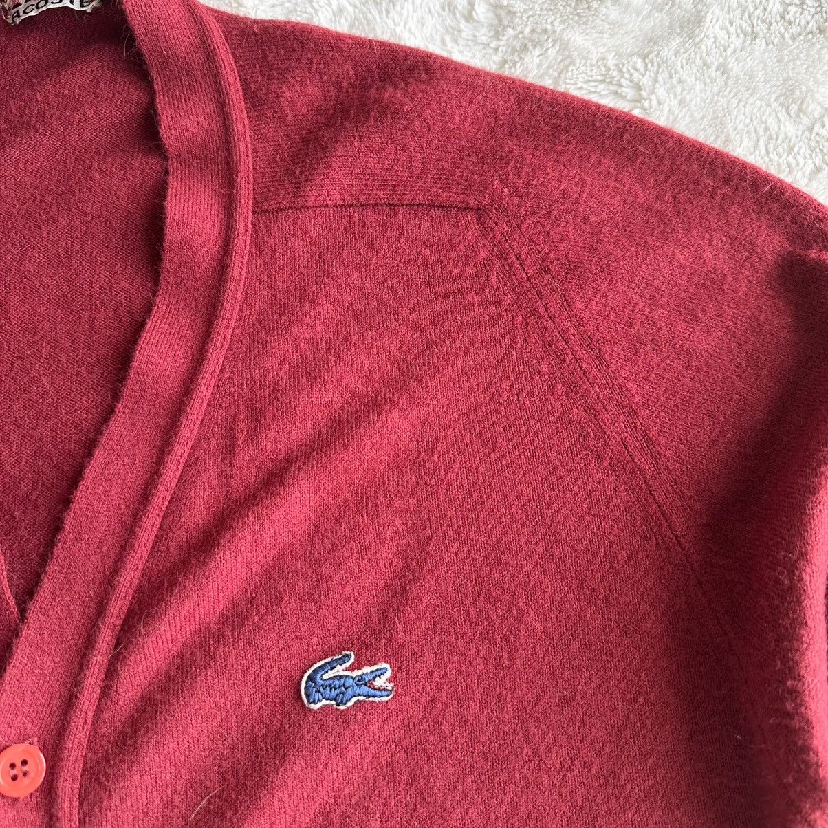 Lacoste Vintage Izod Lacoste Cardigan Sweater Men Medium Red Acrylic Size US M / EU 48-50 / 2 - 7 Thumbnail