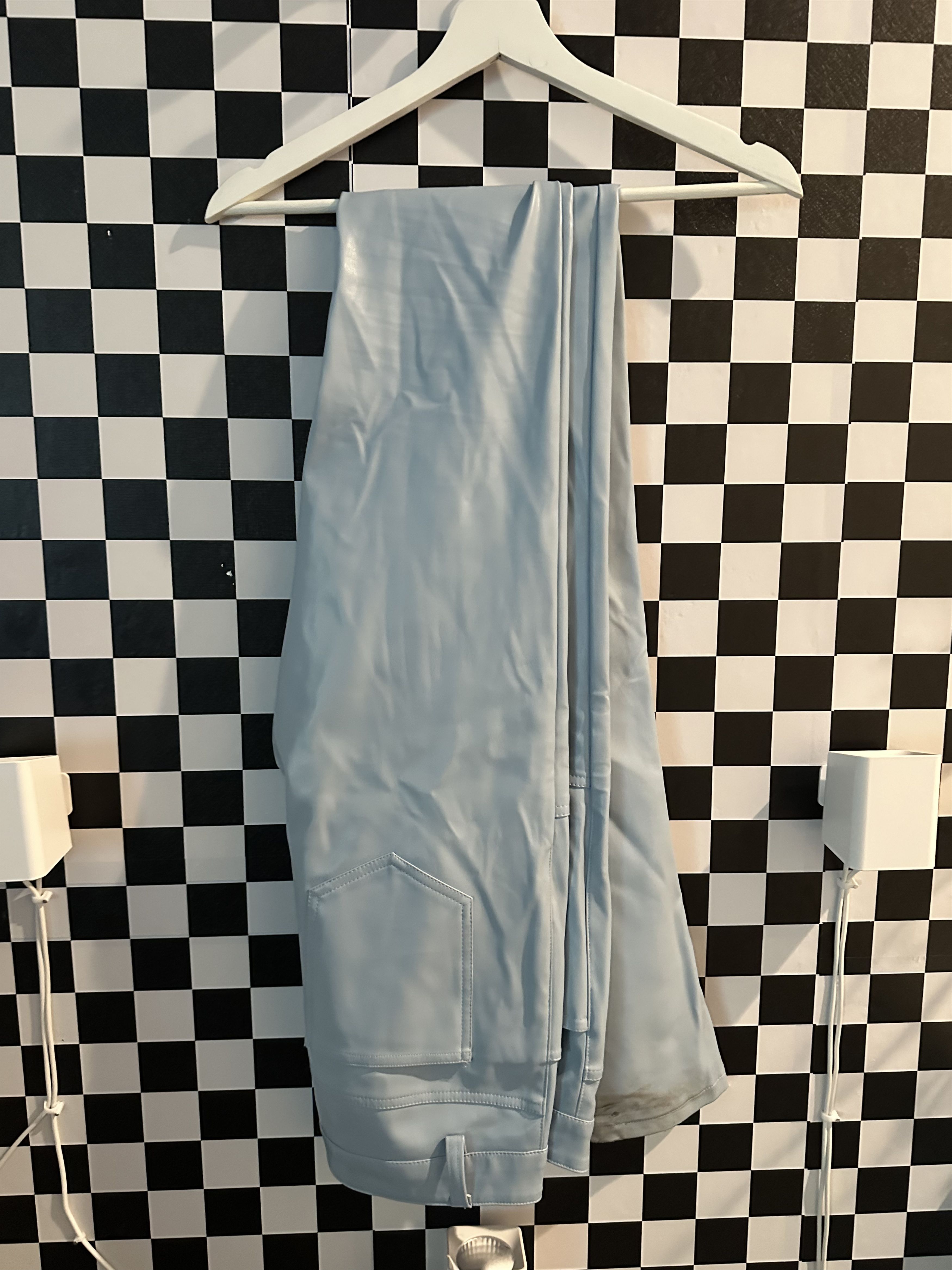 GUAPI RARE 1/100* Stacked Leather Carpenter Pants Baby Blue Size US 32 / EU 48 - 4 Thumbnail