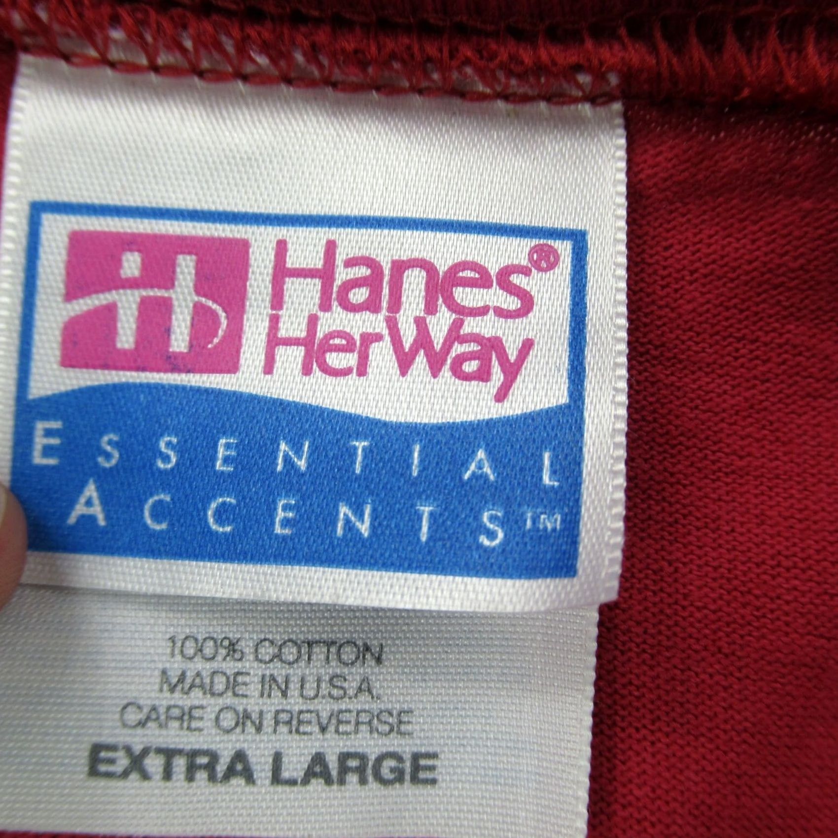 Hanes Hanes Shirt Womens XL Short Sleeve Pink Vintage USA Single Stitch | 100% Cotton Casual T-Shirt HairWay? Size XL / US 12-14 / IT 48-50 - 7 Thumbnail