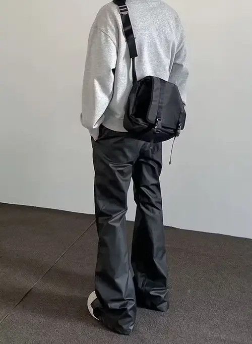 Japanese Brand × Vintage Avant garde retro pu leather flare pants Size US 34 / EU 50 - 2 Thumbnail