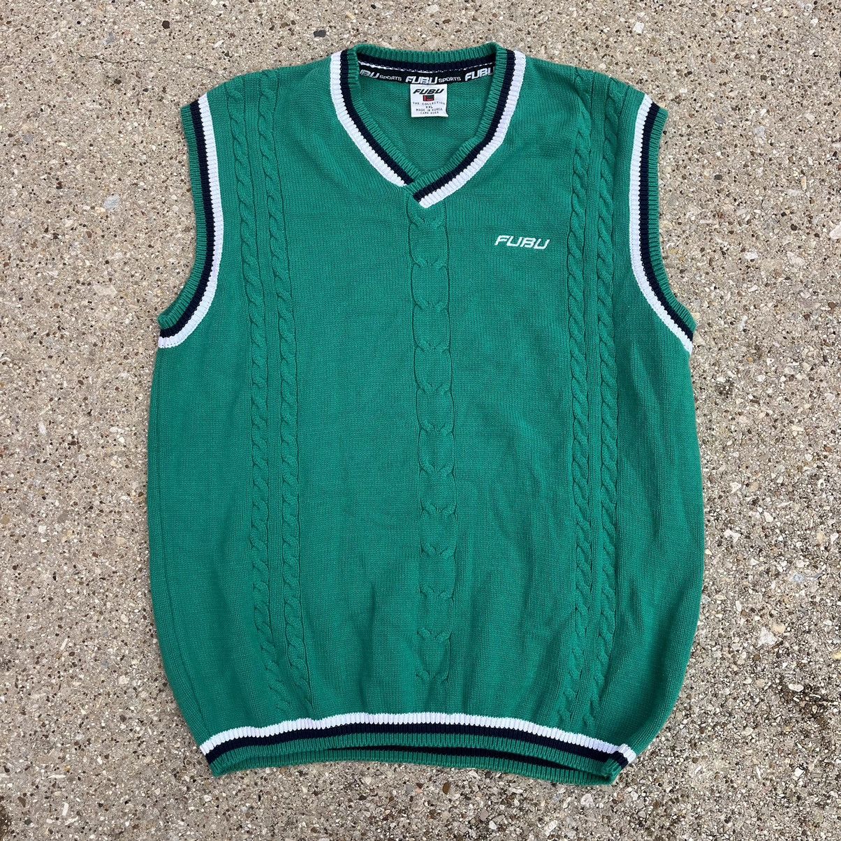 Fubu × Vintage 90s casual Fubu Mint Sweater Vest Size US XXL / EU 58 / 5 - 1 Thumbnail