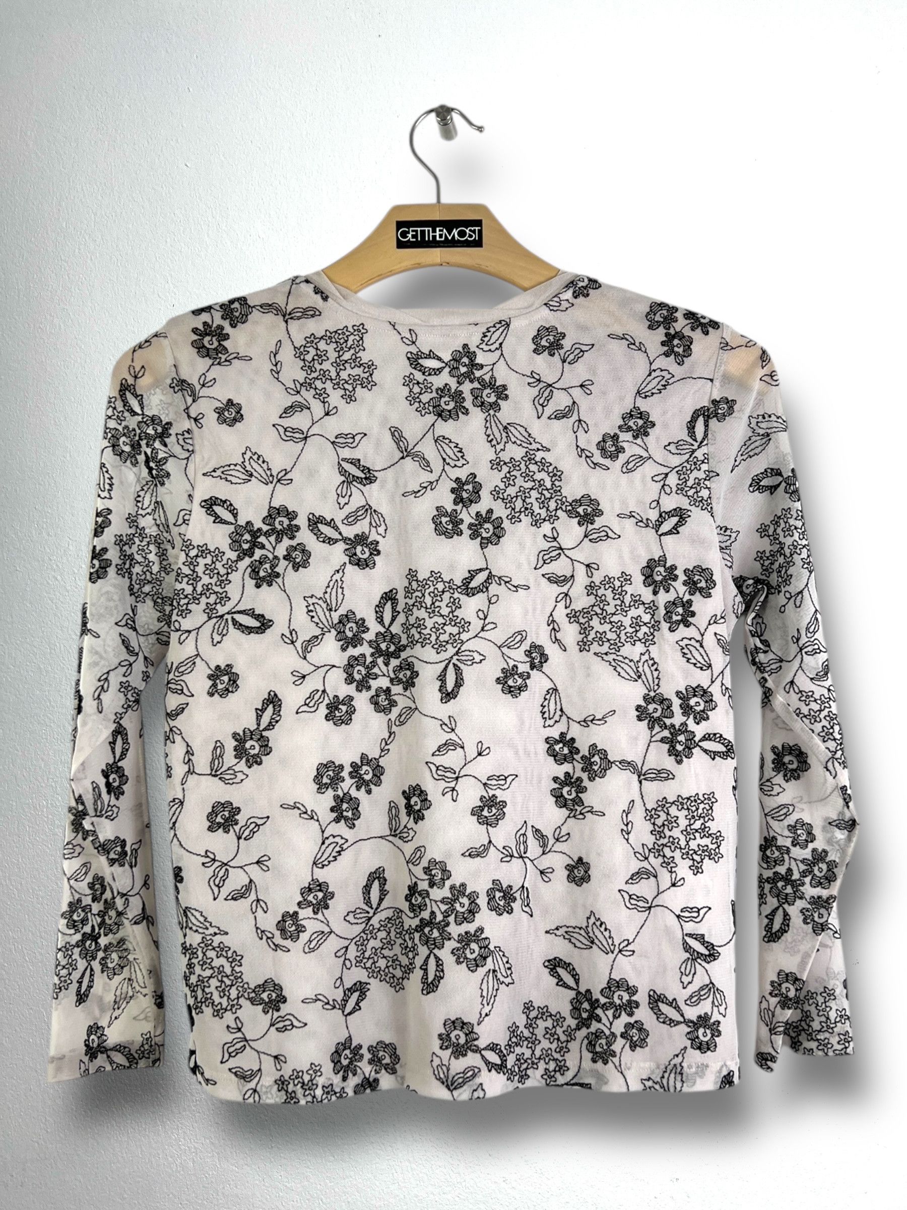 Japanese Brand Jane More Y2K Floral Embroidery See Through (M) GTMP034 Size M / US 6-8 / IT 42-44 - 8 Thumbnail
