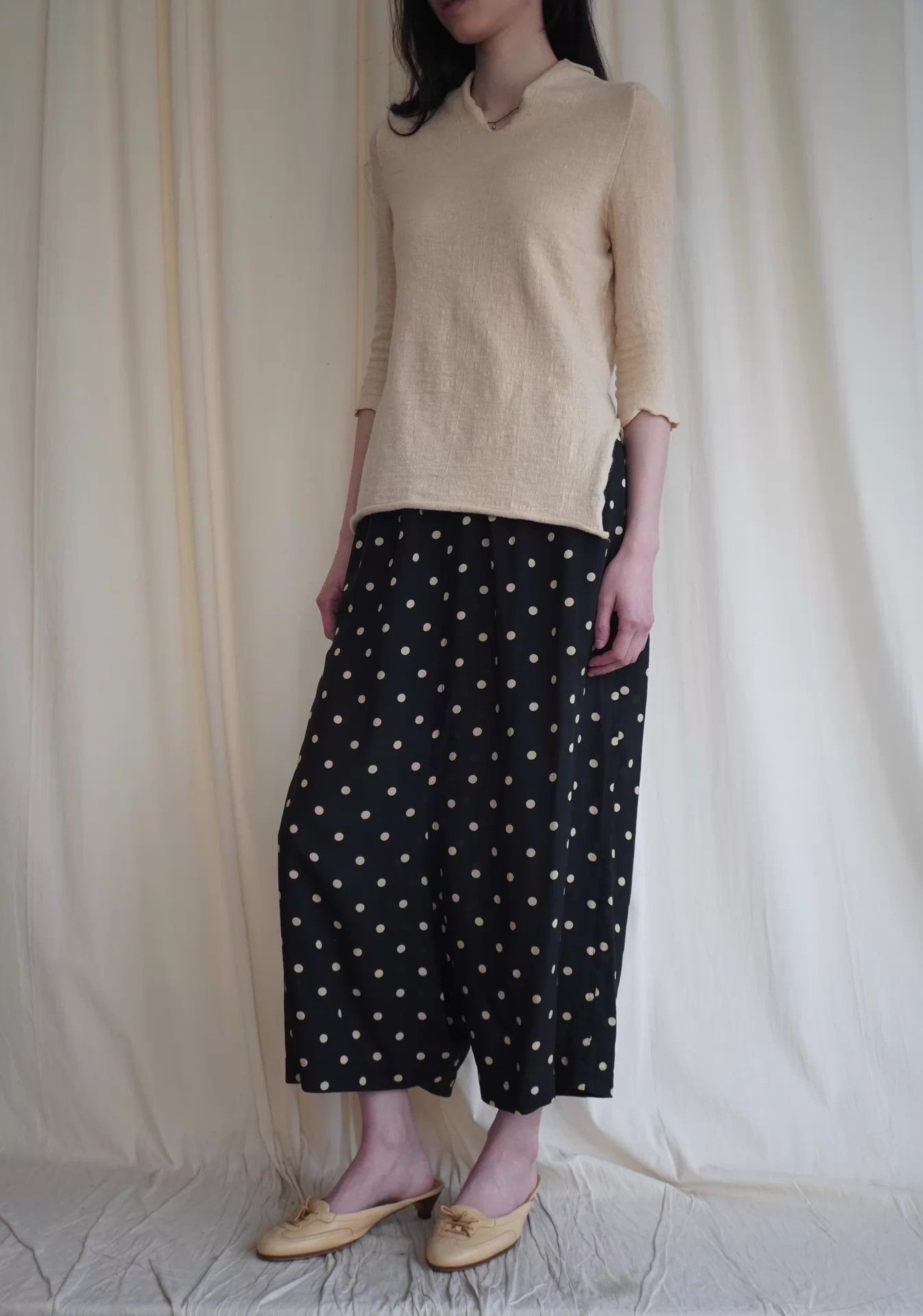 Y's Y's Yohji Yamamoto stretch linen 7/8 top size 3 women's Size L / US 10 / IT 46 - 6 Thumbnail