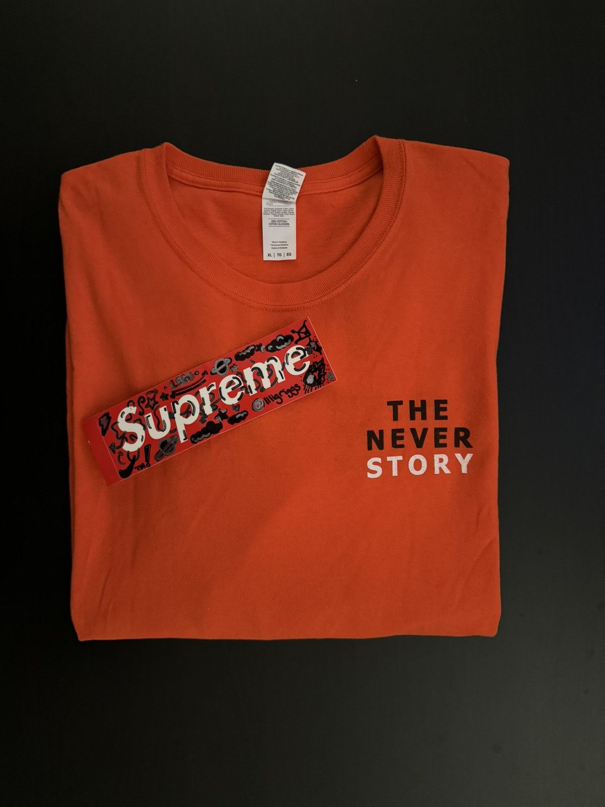 RARE 2017 THE NEVER STORY JID ALBUM LONGSLEEVE TEE ORANGE