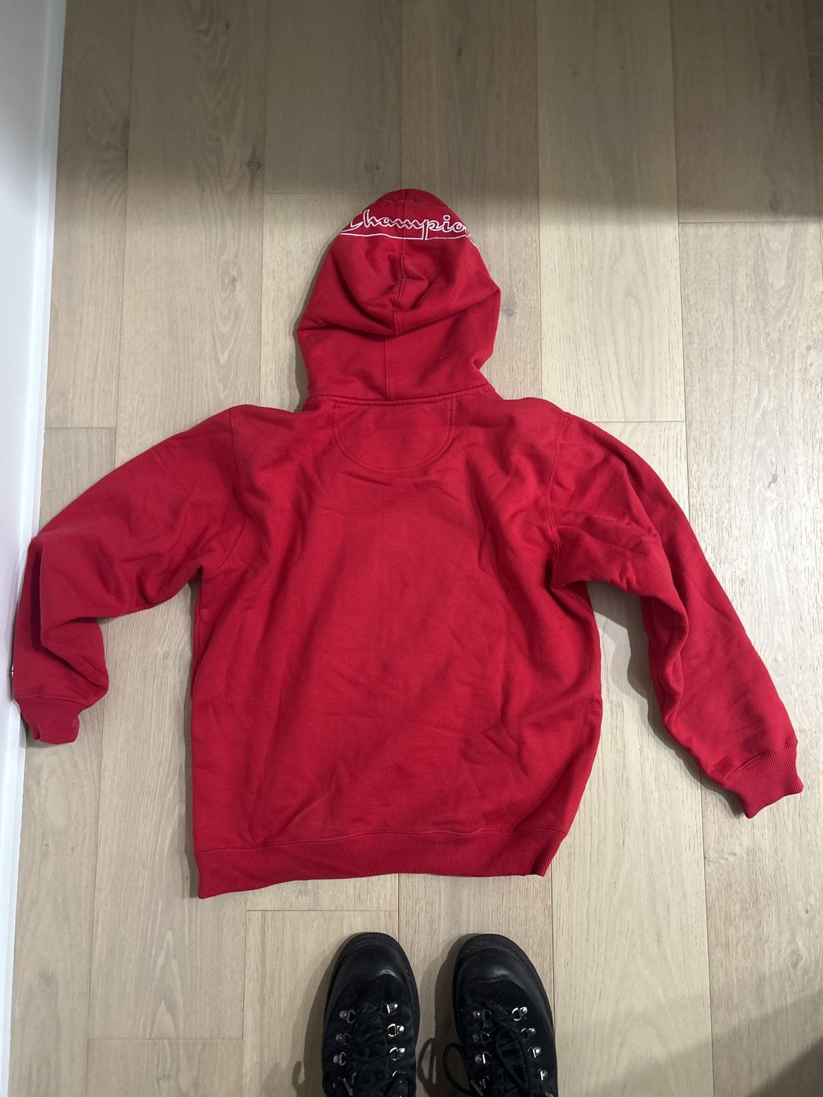 Champion × Supreme Supreme x Champion Streetwear 19/20 F/W 2010s Red Hoodie Size US M / EU 48-50 / 2 - 3 Thumbnail