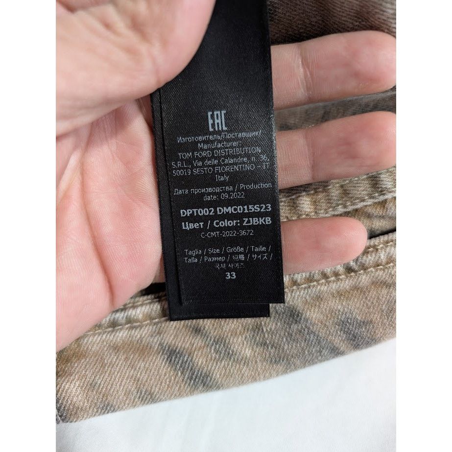 Tom Ford o1rshd1 Denim Pant in Aged Leopard Size US 33 - 20 Thumbnail