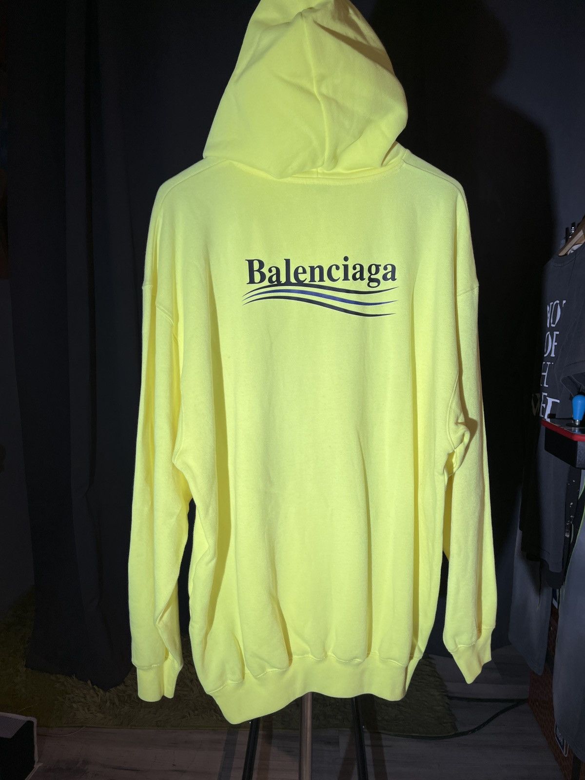 Image of Electric Yellow Balenciaga Hoodie, Men's (Size XS)