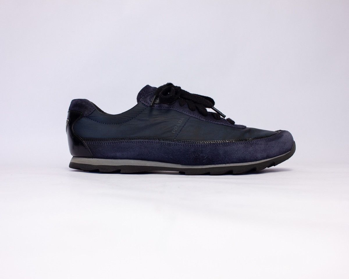 Prada 835$MRP Prada Sport Navy Blue Suede and Nylon Low Top Sneak Size US 8 / EU 41 - 5 Thumbnail