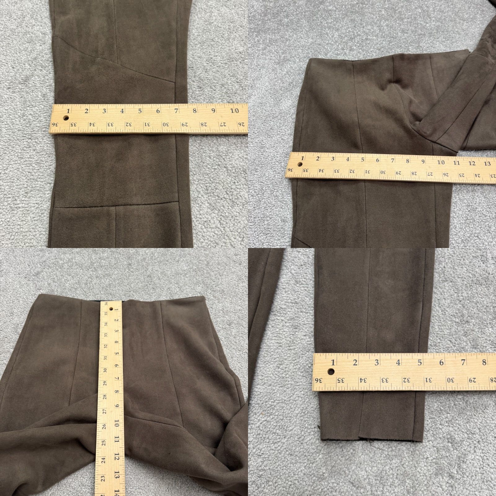 Zara Zara Basic Faux Suede High Rise Moto Trouser Pants Womens Medium Brown High Rise Size 32" / US 10 / IT 46 - 9 Thumbnail