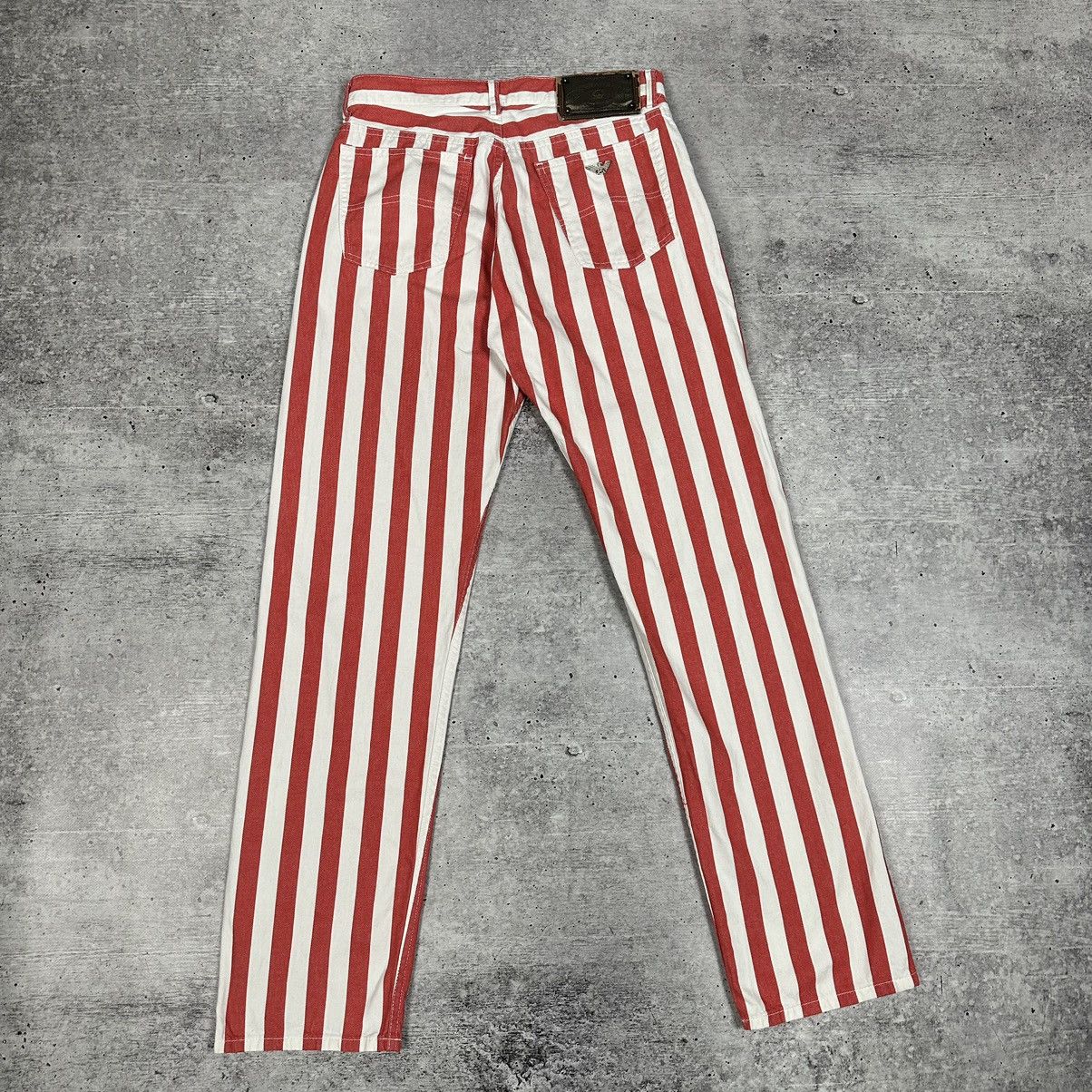 Armani × Vintage Armani Jeans Vintage Striper Red-White Metal Logo Women’s Size 29" - 10 Thumbnail