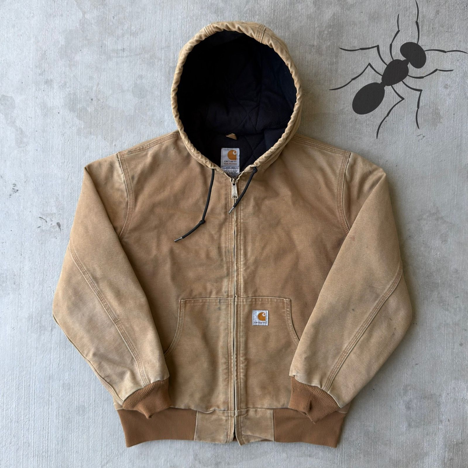 Carhartt × Vintage Carhartt WOMENS WJ130 BRN brown hooded work wear jacket Size US S / EU 44-46 / 1 - 1 Thumbnail