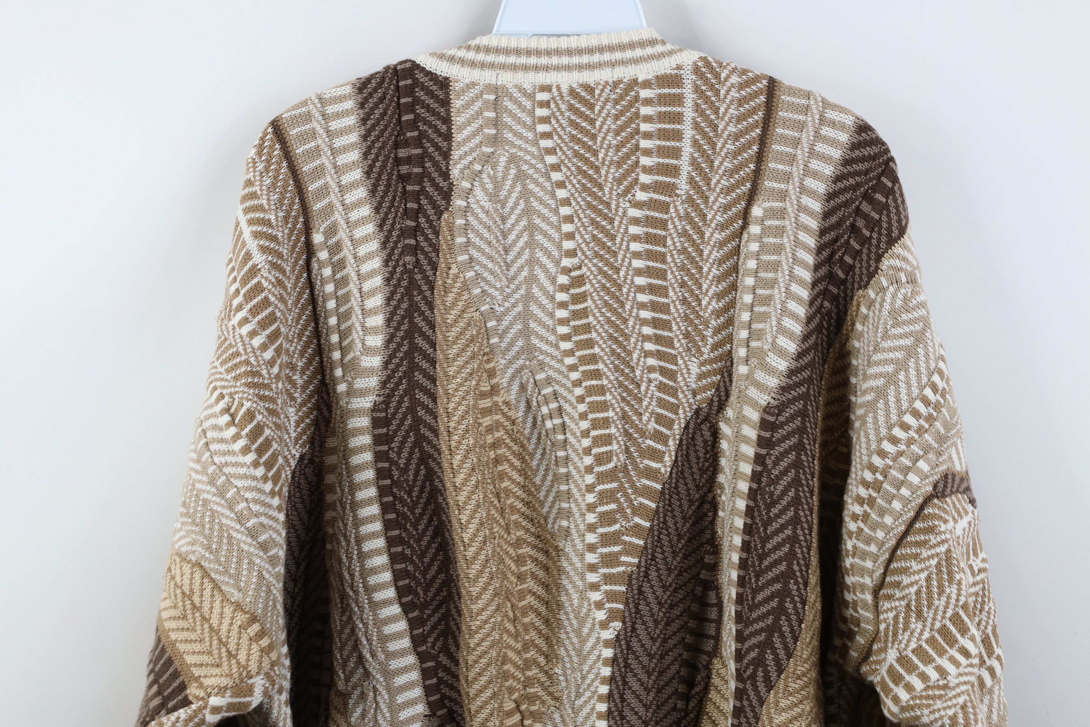 Vintage Vintage 90s Coogi Style Chunky Crewneck Sweater Earth Tone Size US XL / EU 56 / 4 - 9 Thumbnail
