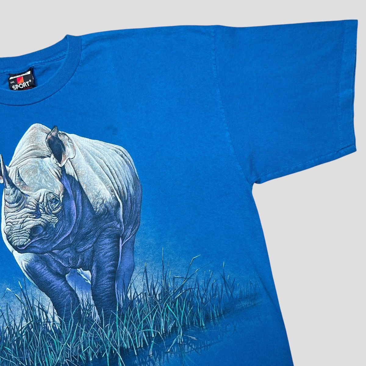 Habitat × Vintage Vintage 1990s Rhino Habitat Double Sided Nature Graphic Tee Size US XXL / EU 58 / 5 - 6 Thumbnail