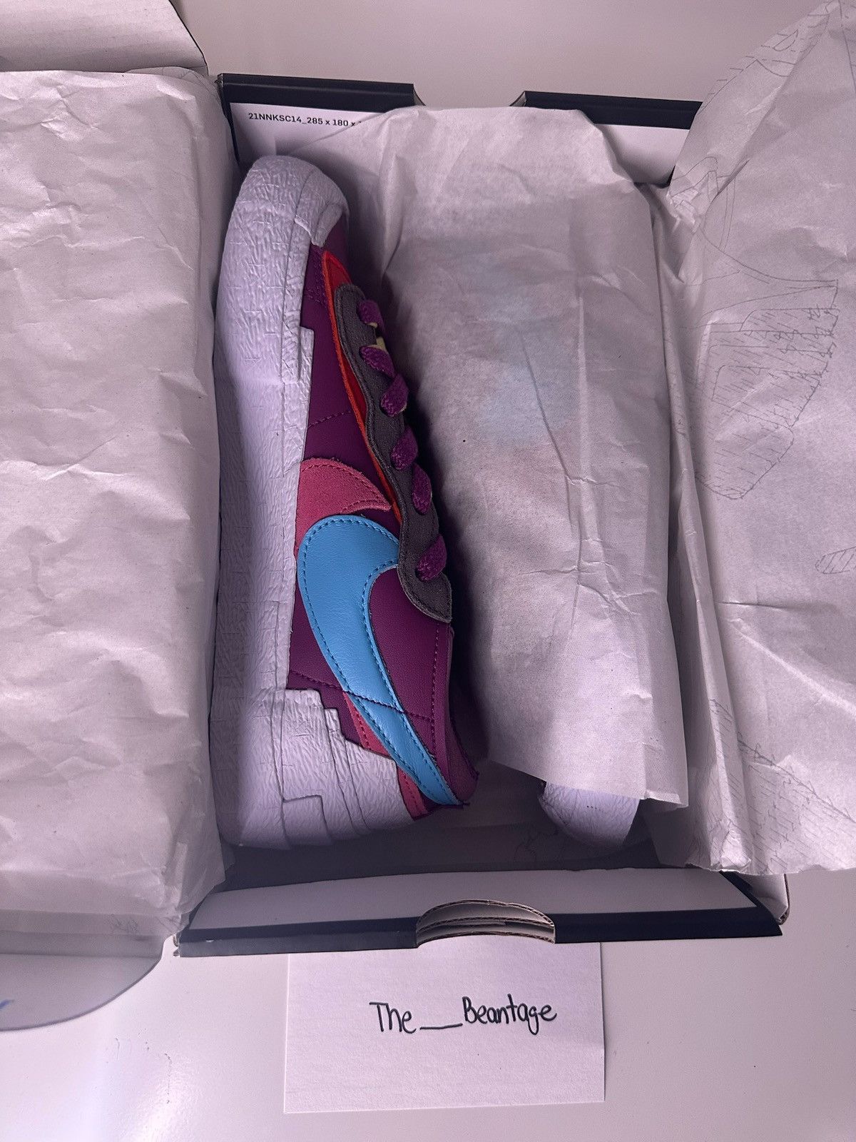 Kaws × Nike × Sacai Nike Blazer Low Sacai KAWS Shoes Purple Dusk-Aqua-Pink Size US 6.5 / IT 36.5 - 12 Thumbnail