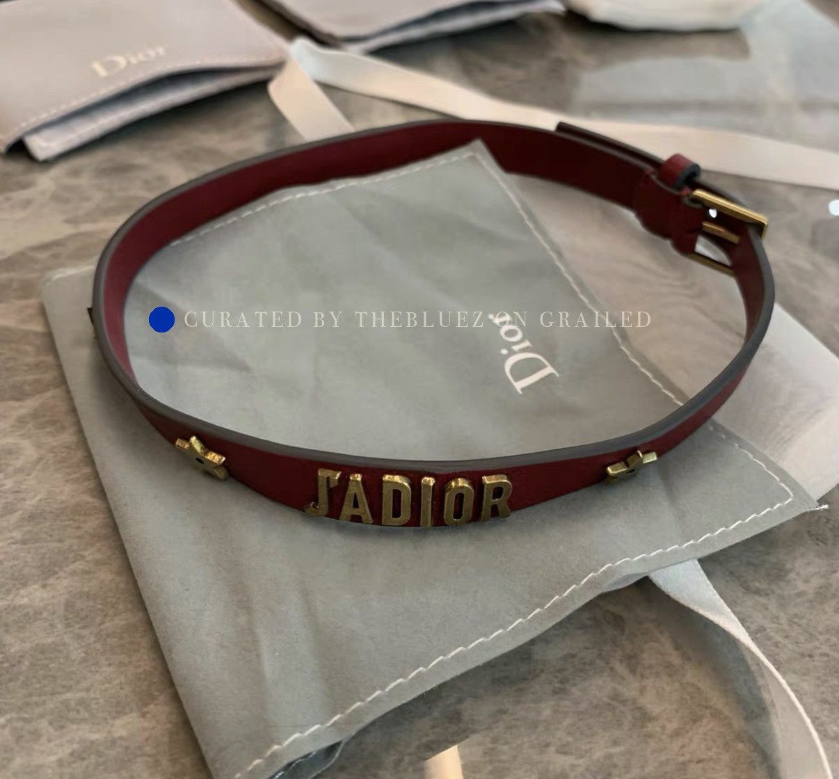 Dior Brown Leather Choker and Bracelet Set Size ONE SIZE - 1 Thumbnail