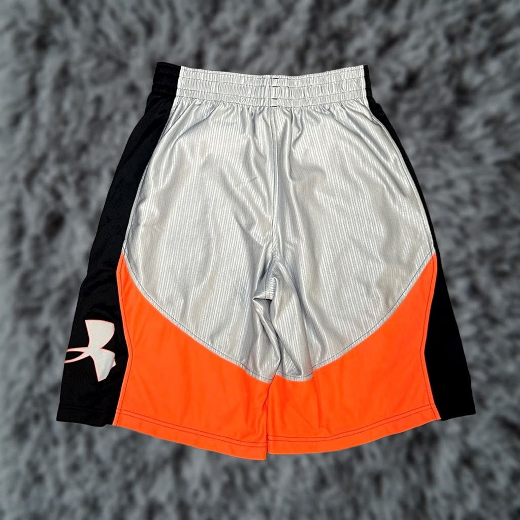 Under Armour Under Armour Athletic Shorts - Silver Highlighter Orange - Men’s Medium, Polyester, 11" Inseam, 23" Length Size US 31 - 1 Thumbnail