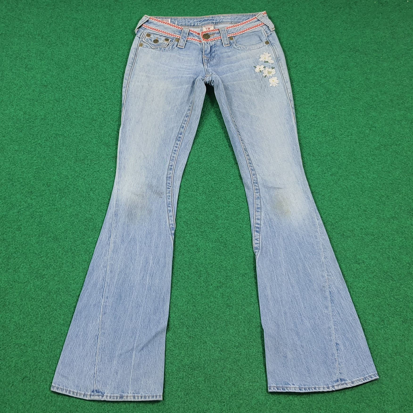 True Religion Vintage True Religion JOEY Floral Flare Jeans C297N7 Size 28" / US 6 / IT 42 - 1 Thumbnail