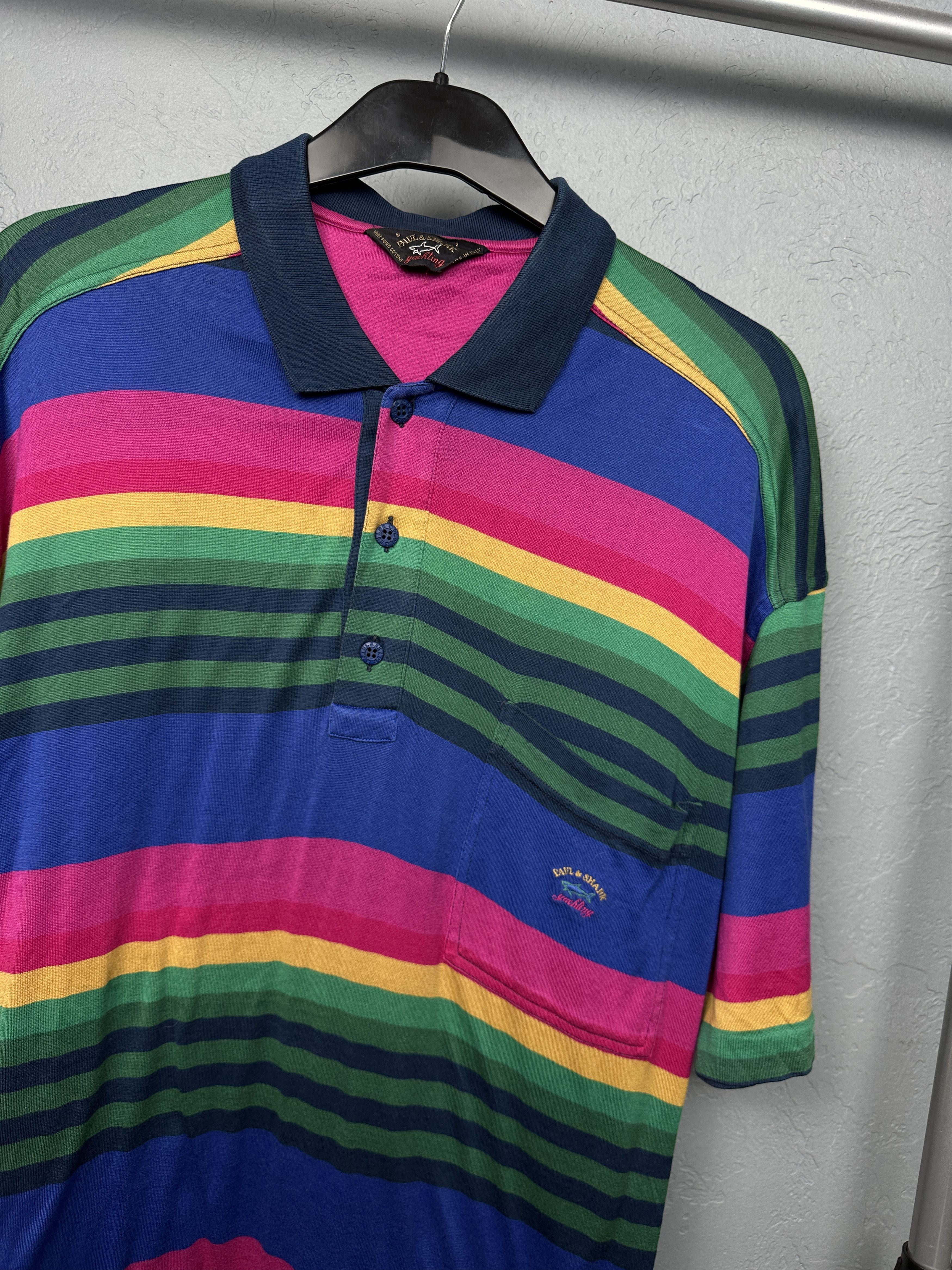 Paul & Shark Paul & Shark Vintage Mens Striped Polo Shirt Size US L / EU 52-54 / 3 - 2 Thumbnail