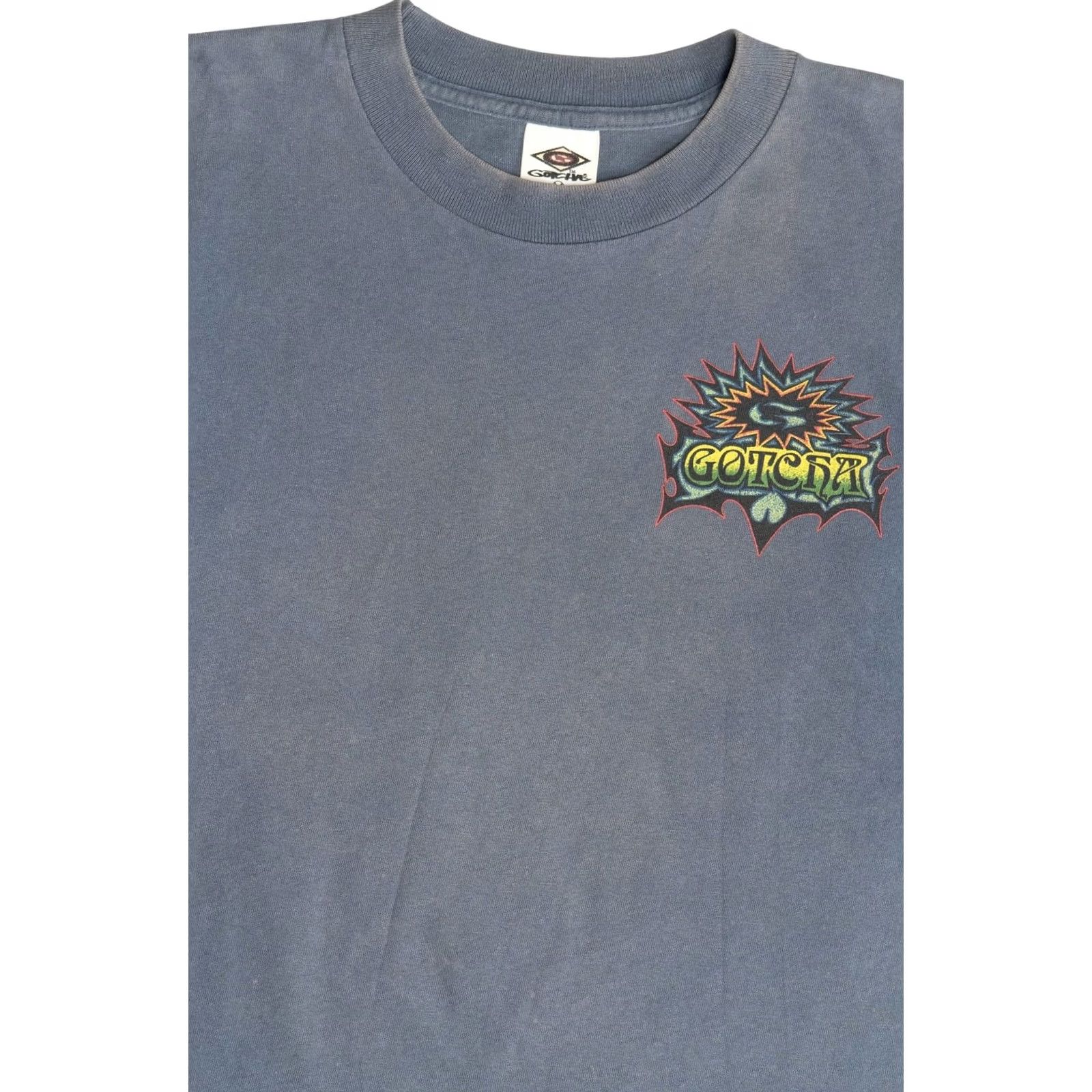 Gotcha VINTAGE Gotcha Surf Logo T-Shirt Unisex Adults Medium Blue 1990s Distressed Sun Faded Short Sleeve Shirt Mens Womens Size US M / EU 48-50 / 2 - 3 Thumbnail