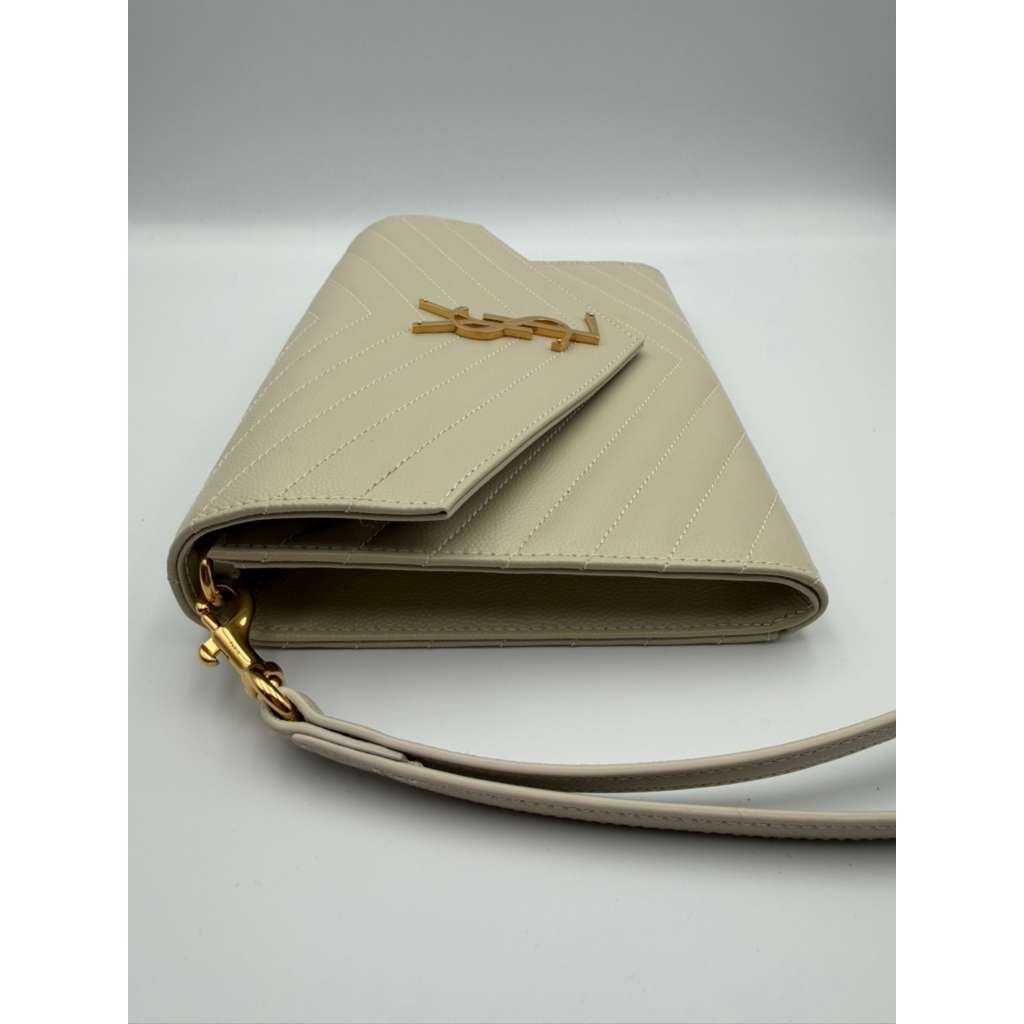 Saint Laurent Paris CC31 Size: OS / YSL Envelope wristlet in Grey Size ONE SIZE - 3 Thumbnail