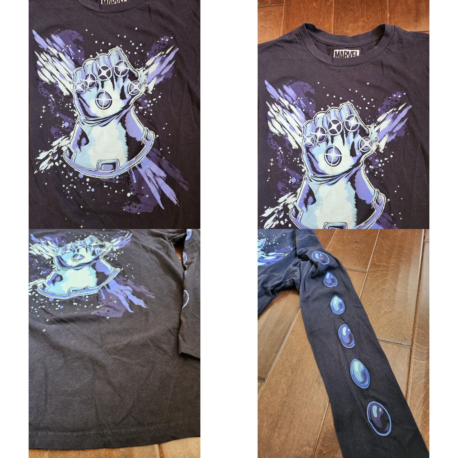 Vintage Lootwear Marvel Infinite Gauntlet Long Sleeve Shirt M Adult Black Cotton Regular Crew Neck Limited Edition Mens Shirt Size US M / EU 48-50 / 2 - 8 Thumbnail